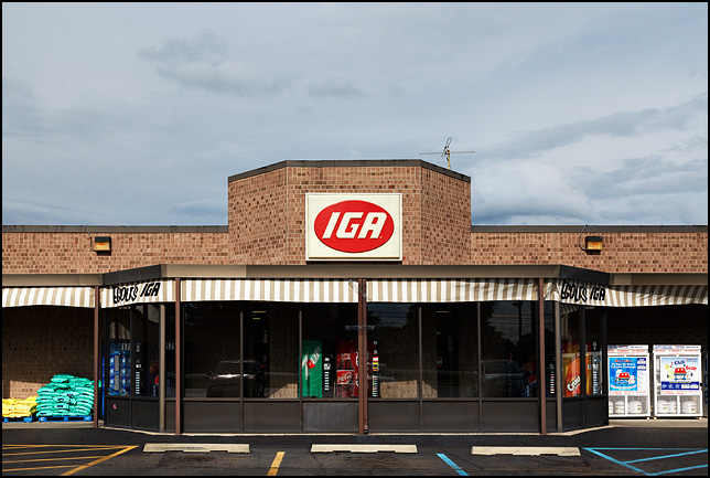 Egolf's IGA supermarket on US-33 in the small town of Churubusco, Indiana.