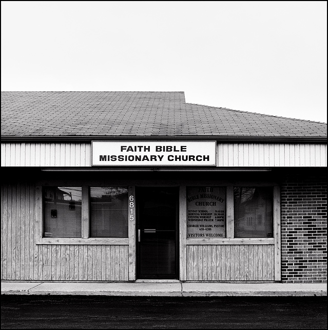 The Faith Bible Missionary Church is a small storefront church on Old Trail Road in the Waynedale area of Fort Wayne, Indiana. The sign in the front window says the pastor's name is Charlie Williams.