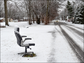 Office Chair in the Snow