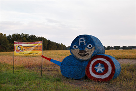 Captain America Hay Bales