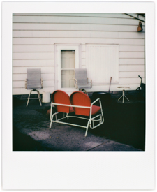 Red Motel Chair Glider Swing #1