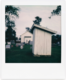Outhouse at the Prairie Grove Cemetery