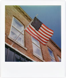 Brick Building With An American Flag