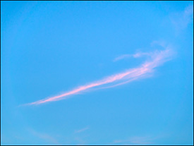 Abstract photograph of a blue and purple june sky at sunset in rural Indiana.